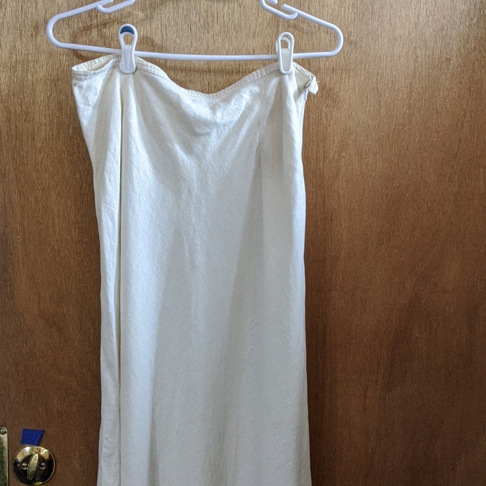 JJill Ivory Linen Bias Skirt Size 14